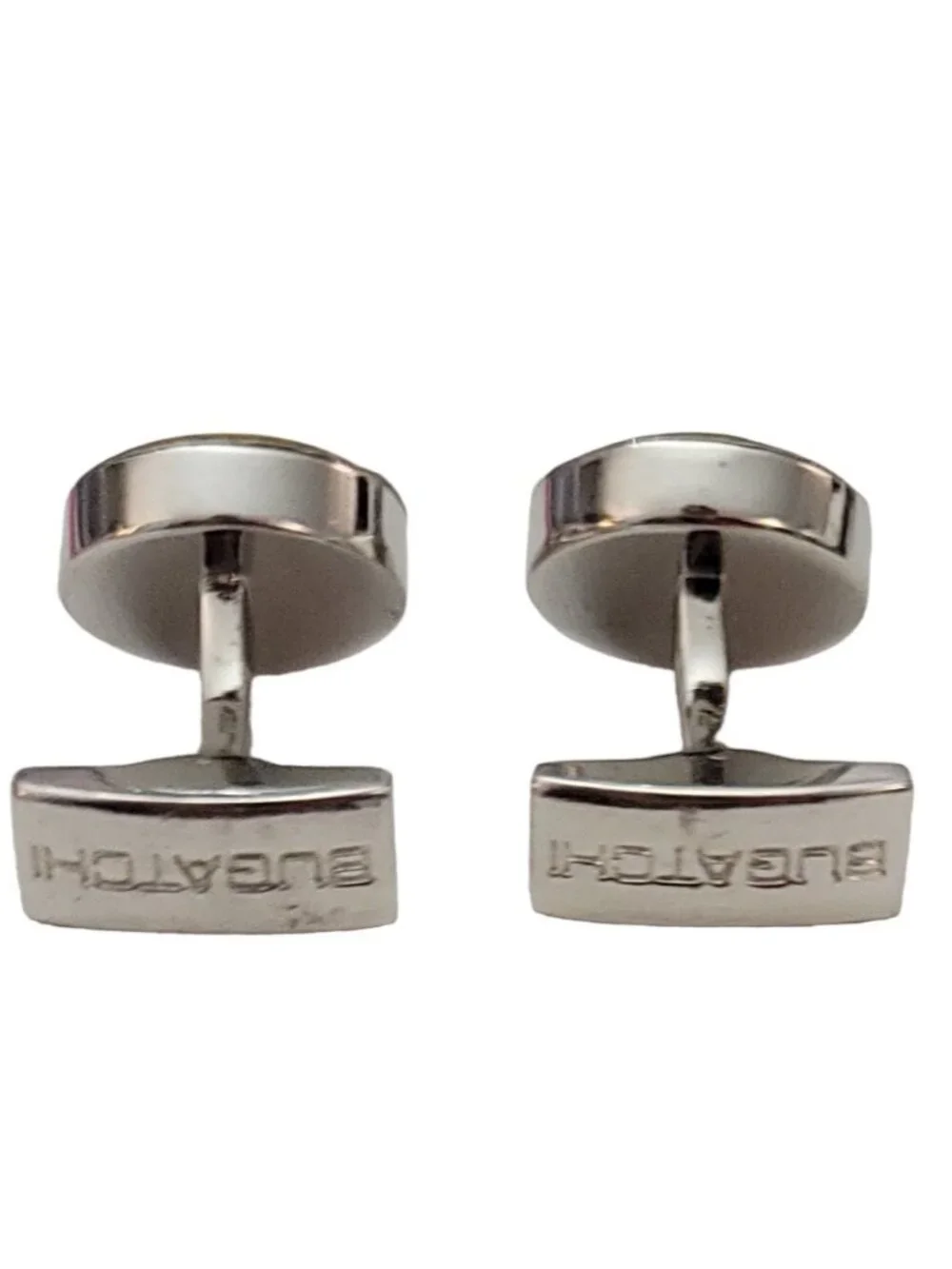 Bugatchi Black White Stripe Spiral Round Cufflinks Signed, K270